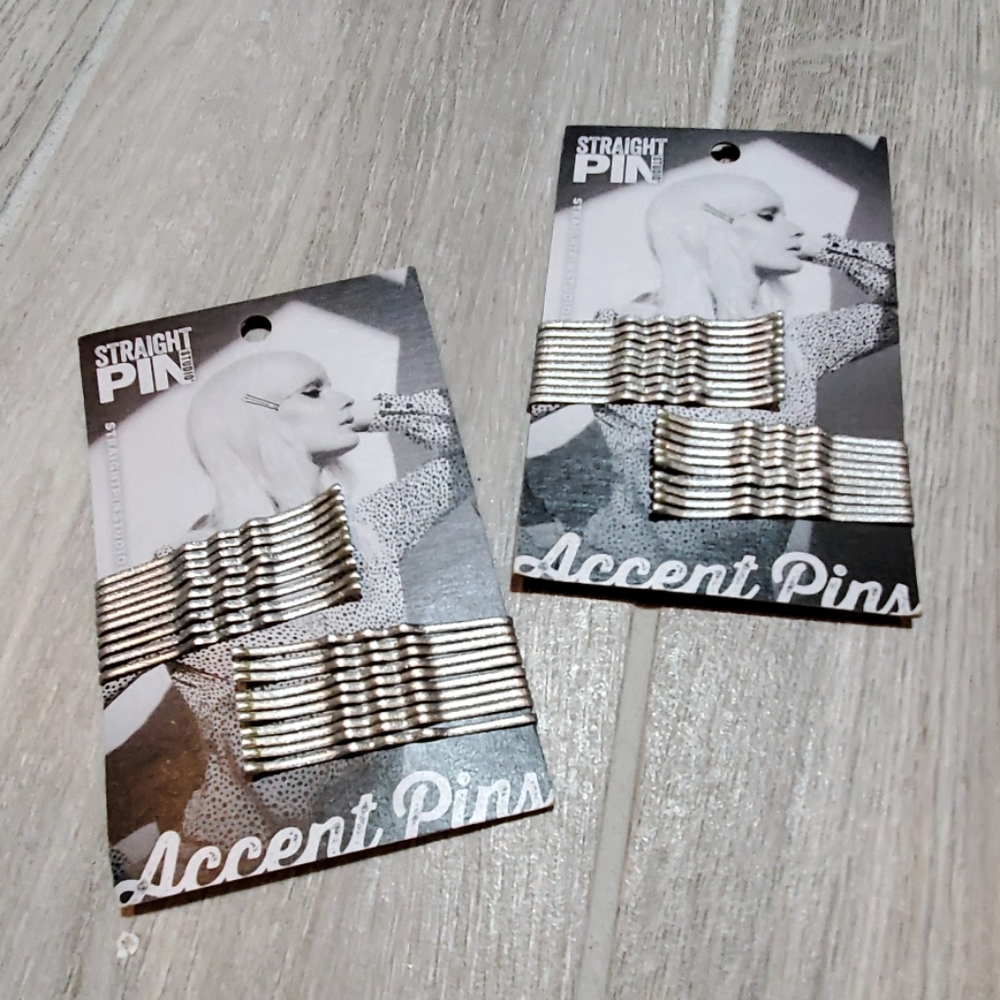 Straight Pin Studio Accent Silver Pins Bobbie Pins